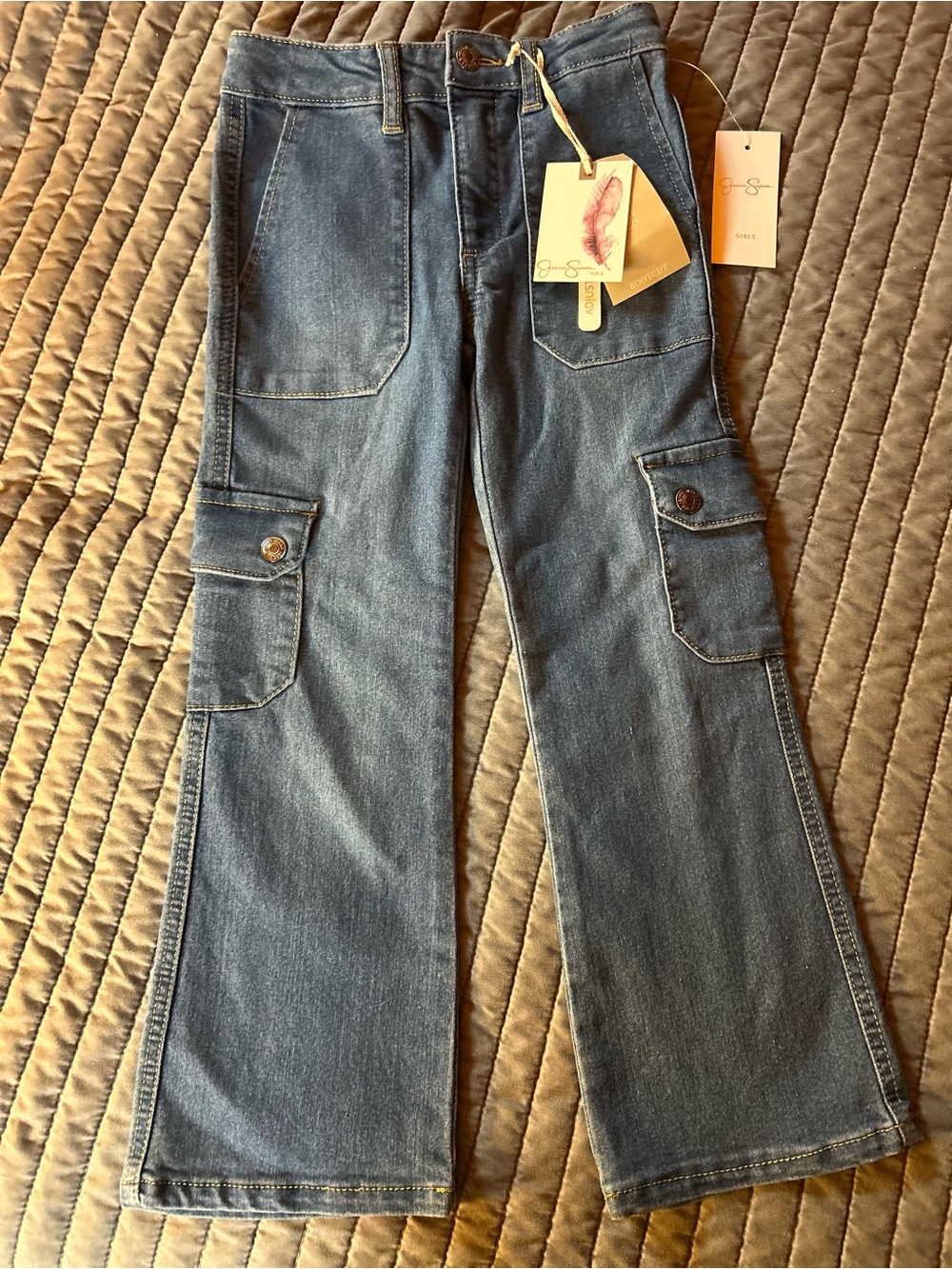 Jessica Simpson Girls' Cargo Flare Jeans
